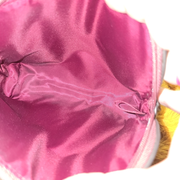 NWT Coach Burgundy Saffiano Leather Gold Flowers Dome Cosmetic Makeup Bag - Picture 6 of 9